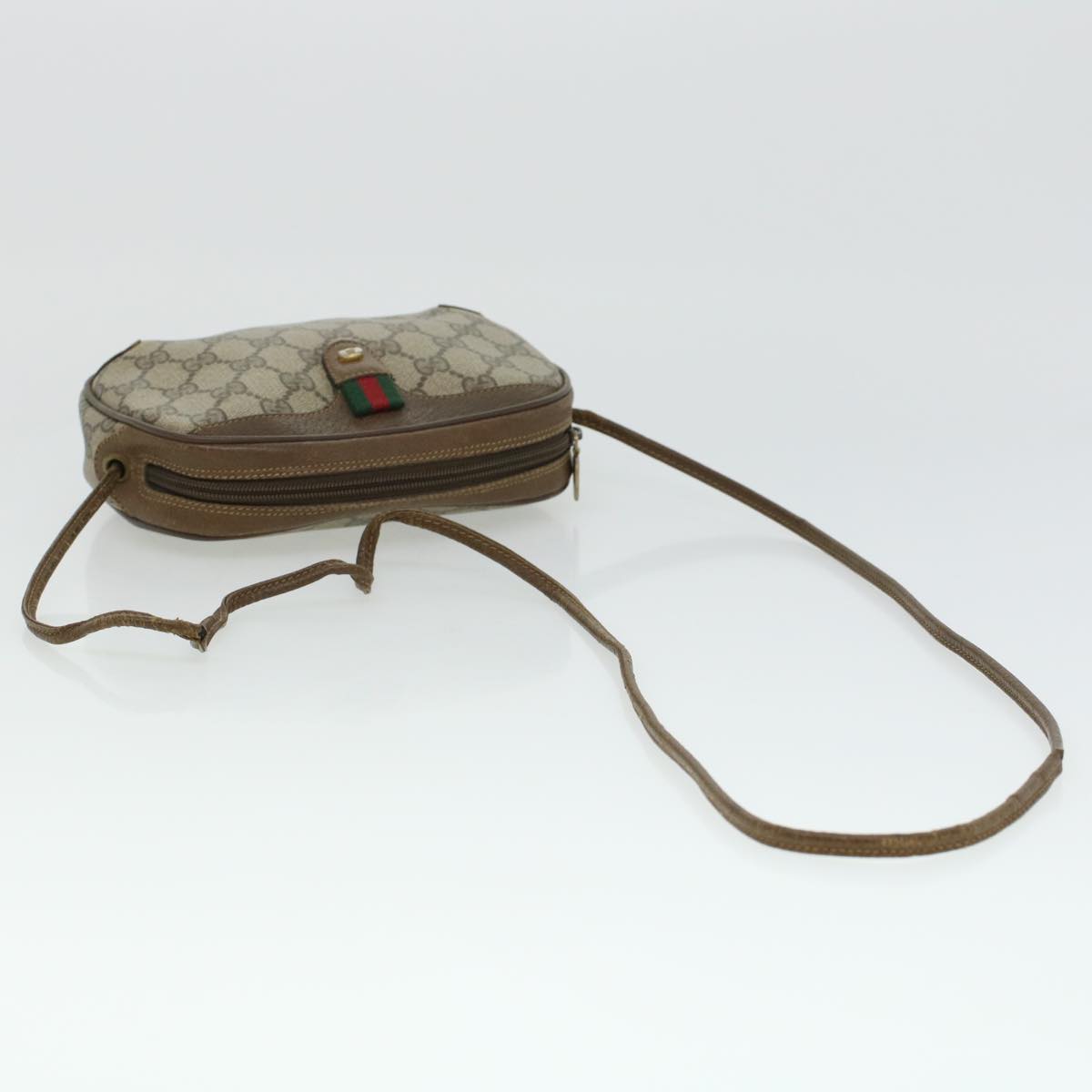 GUCCI GG Canvas Web Sherry Line Shoulder Bag Beige Red 89.02.066  rd5250