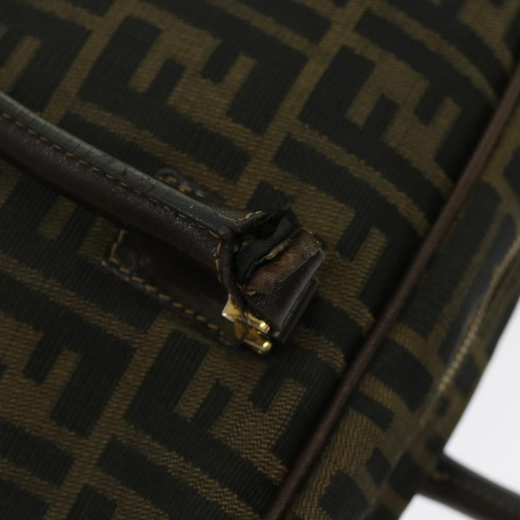 FENDI Zucca Canvas Hand Bag Black Brown  rd5604