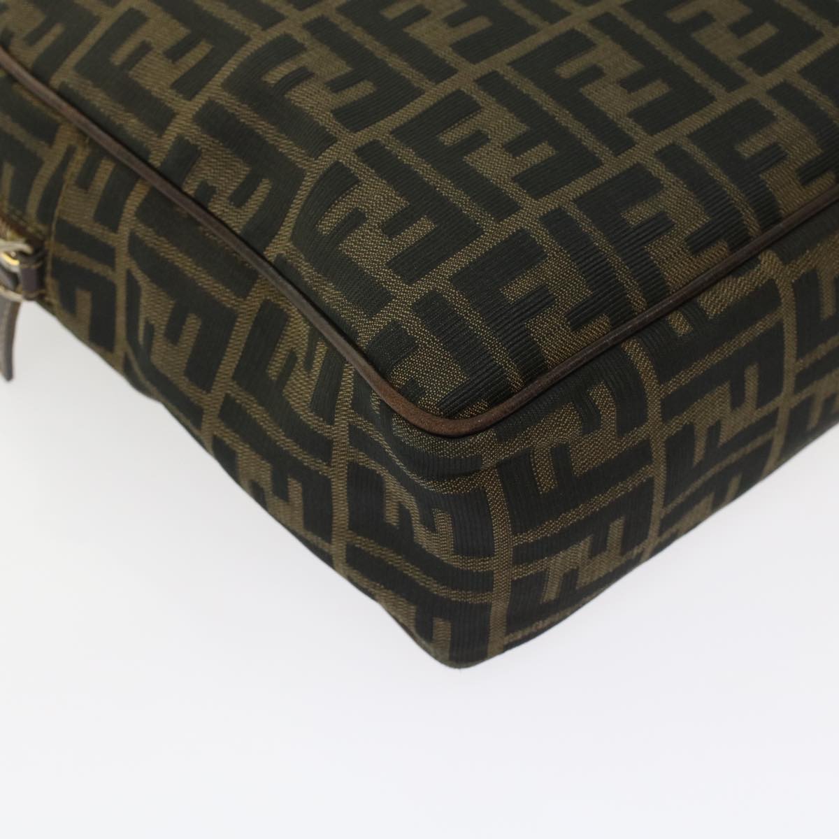 FENDI Zucca Canvas Hand Bag Black Brown  rd5604