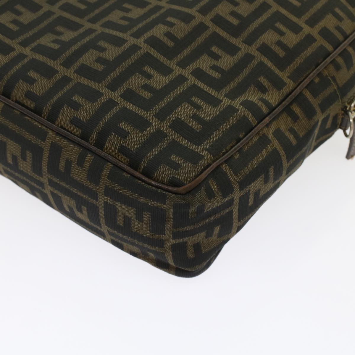 FENDI Zucca Canvas Hand Bag Black Brown  rd5604
