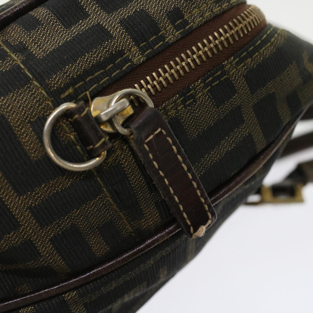 FENDI Zucca Canvas Hand Bag Black Brown  rd5604