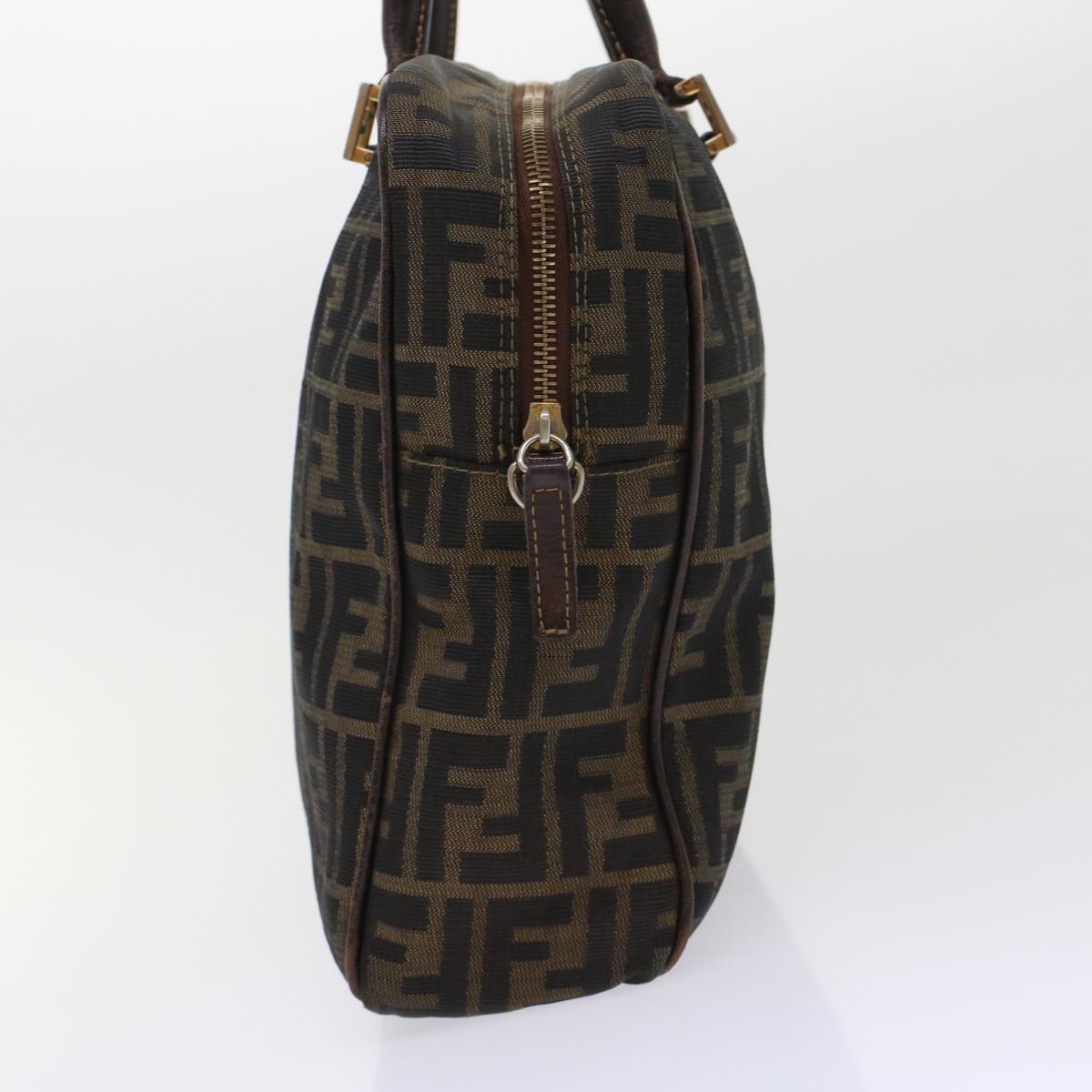 FENDI Zucca Canvas Hand Bag Black Brown  rd5604