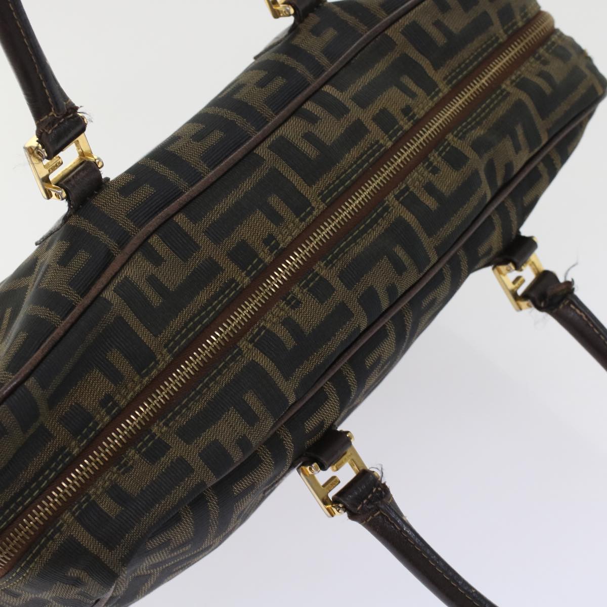FENDI Zucca Canvas Hand Bag Black Brown  rd5604