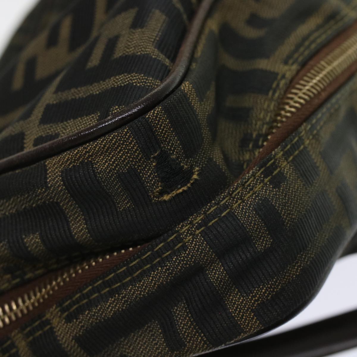 FENDI Zucca Canvas Hand Bag Black Brown  rd5604