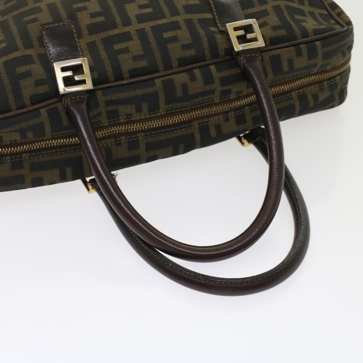 FENDI Zucca Canvas Hand Bag Black Brown  rd5604
