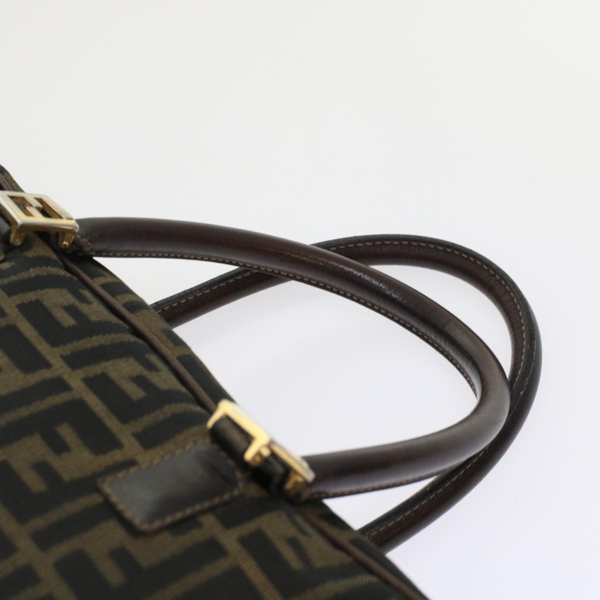 FENDI Zucca Canvas Hand Bag Black Brown  rd5604