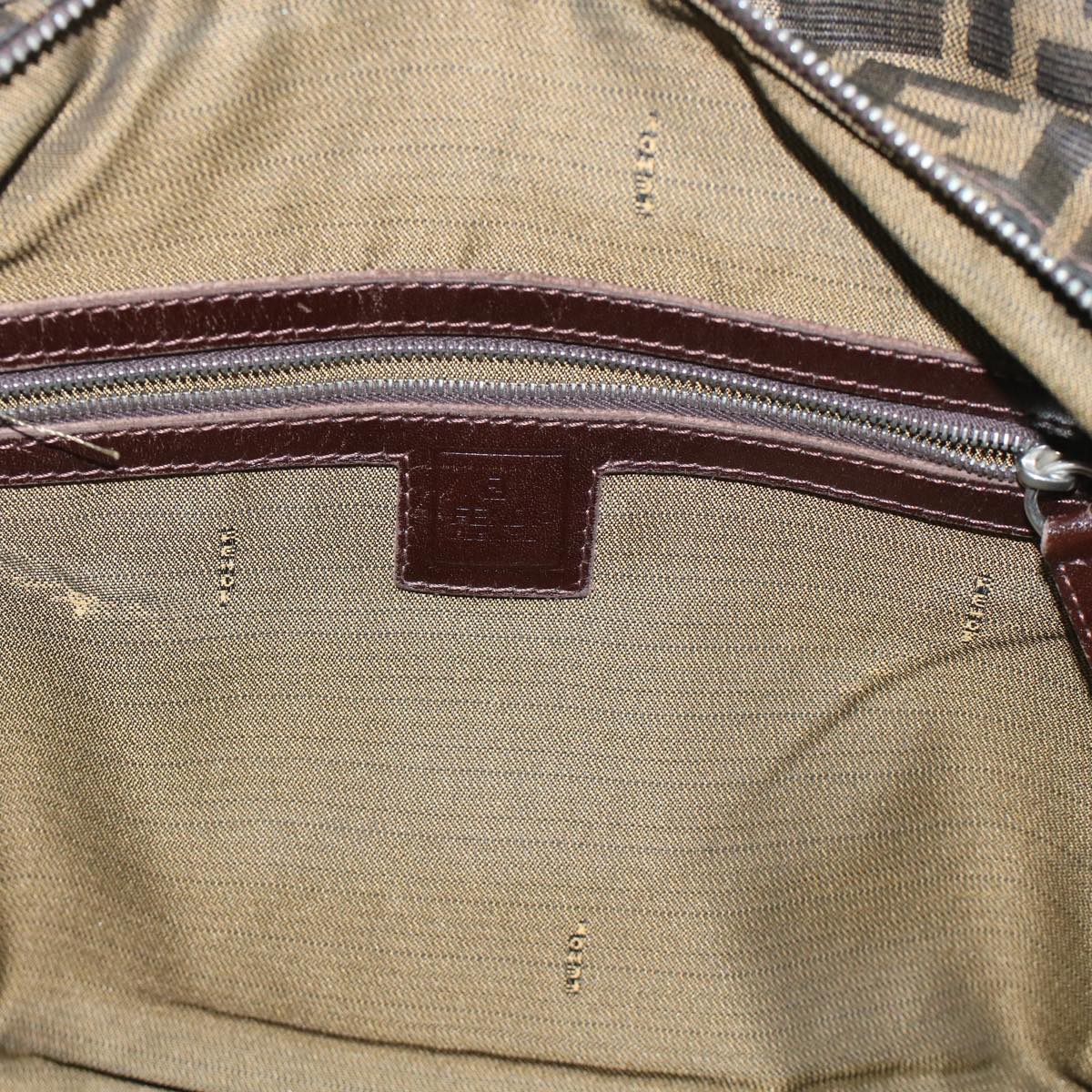 FENDI Zucca Canvas Hand Bag 2way Black Brown  rd5605
