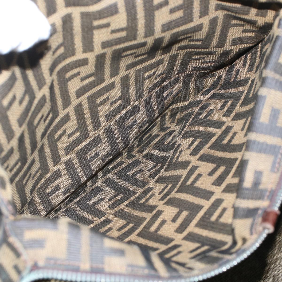 FENDI Zucca Canvas Hand Bag 2way Black Brown  rd5605