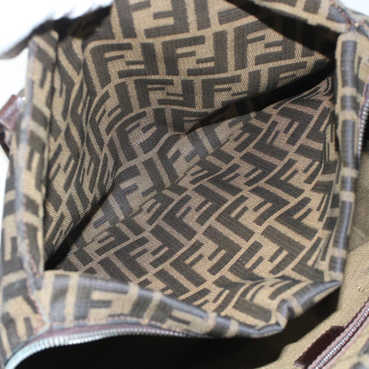 FENDI Zucca Canvas Hand Bag 2way Black Brown  rd5605
