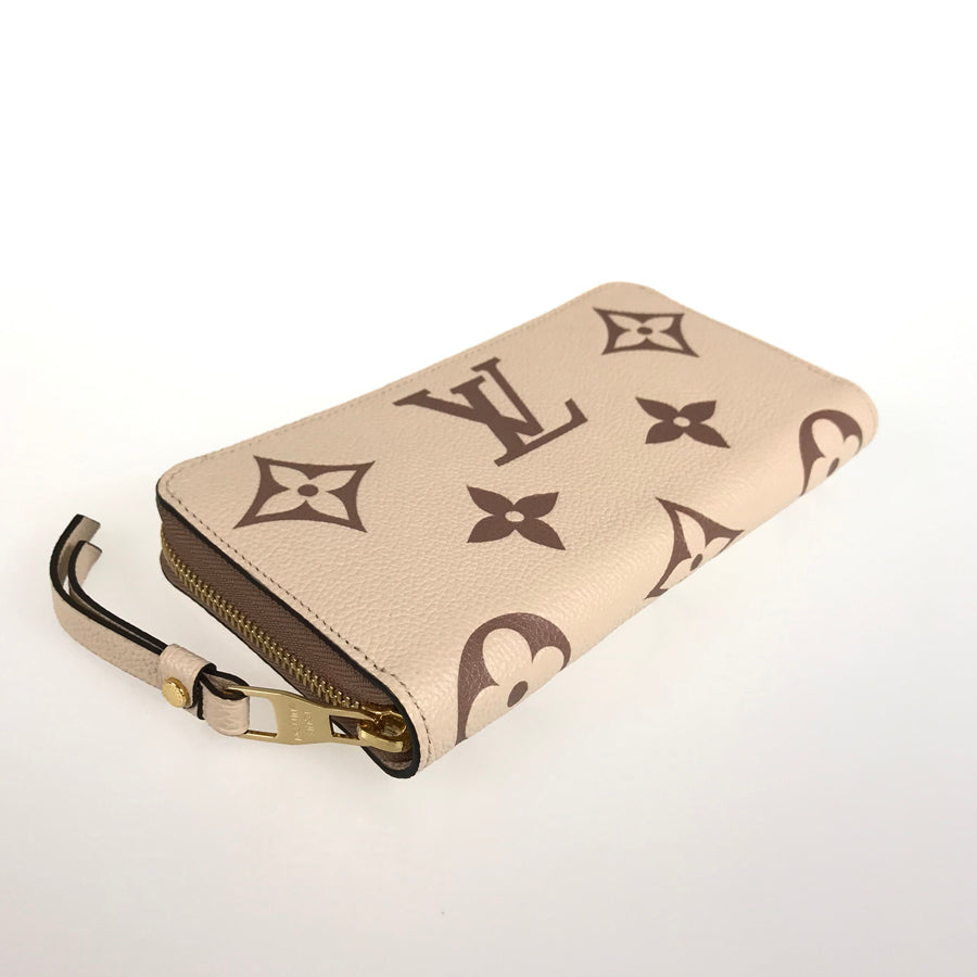 LOUIS VUITTON Bicolor Monogram Emplant Zippy Wallet purse Zip Around