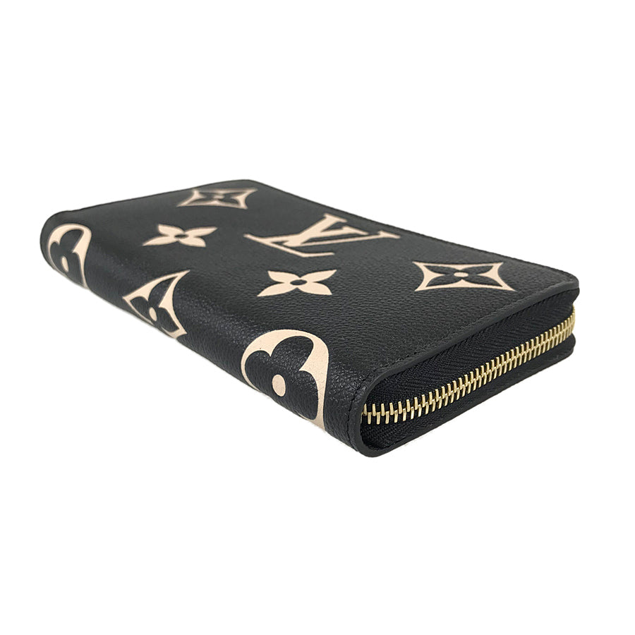 LOUIS VUITTON Bicolor Monogram Emplant Zippy Wallet purse Zip Around