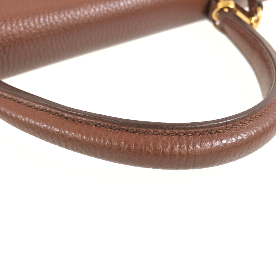 HERMES □A carved seal made in 1997 2WAY Shoulder Bag Gold Hardware Handbag