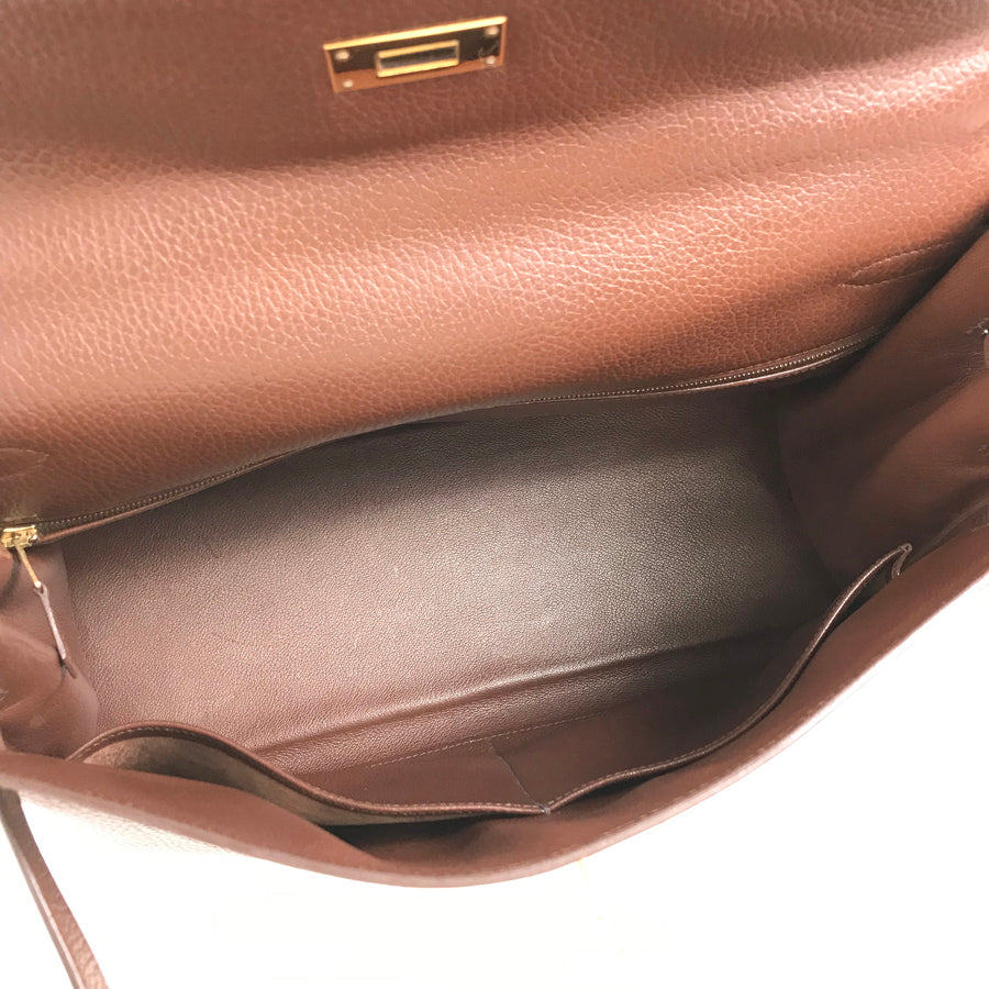 HERMES □A carved seal made in 1997 2WAY Shoulder Bag Gold Hardware Handbag