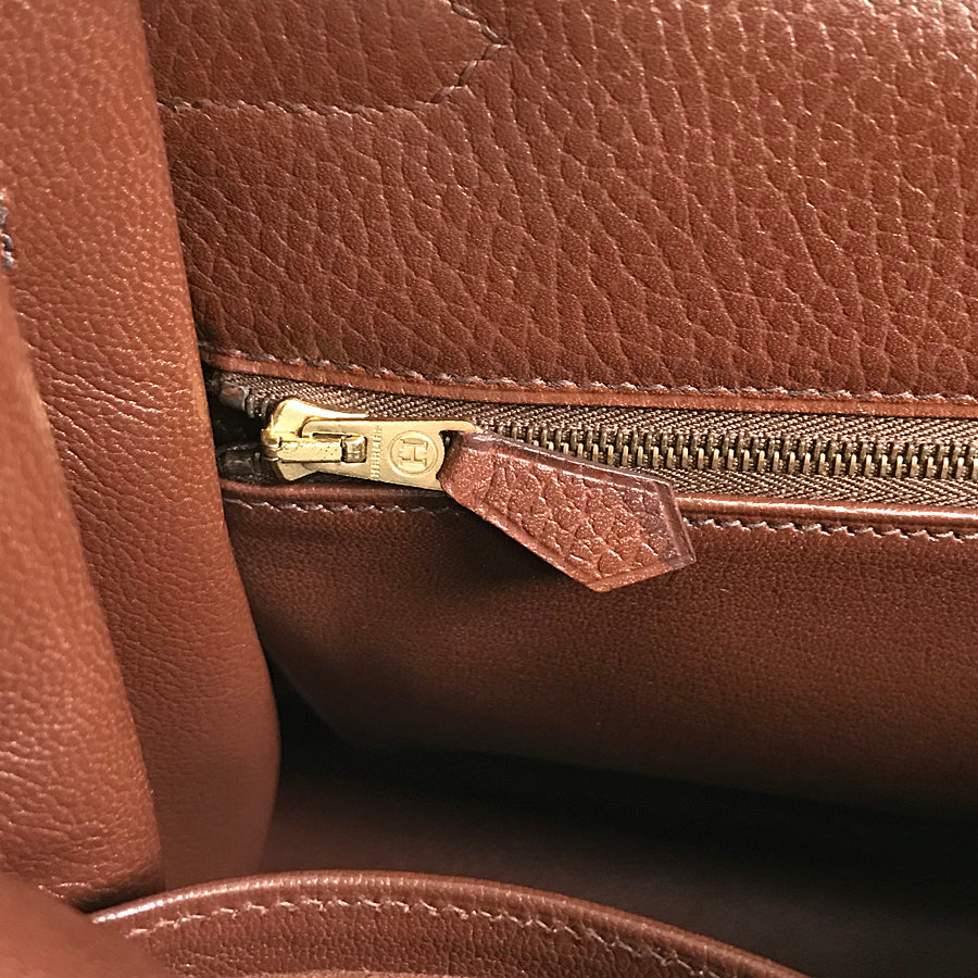 HERMES □A carved seal made in 1997 2WAY Shoulder Bag Gold Hardware Handbag