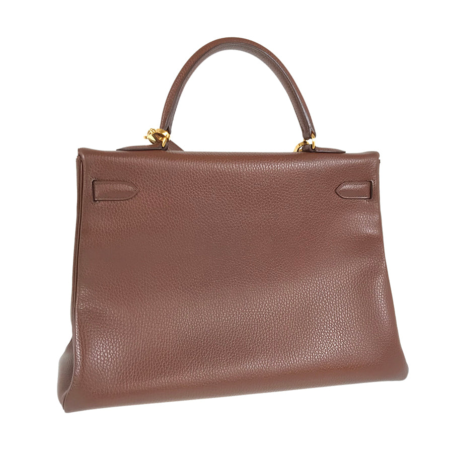 HERMES □A carved seal made in 1997 2WAY Shoulder Bag Gold Hardware Handbag