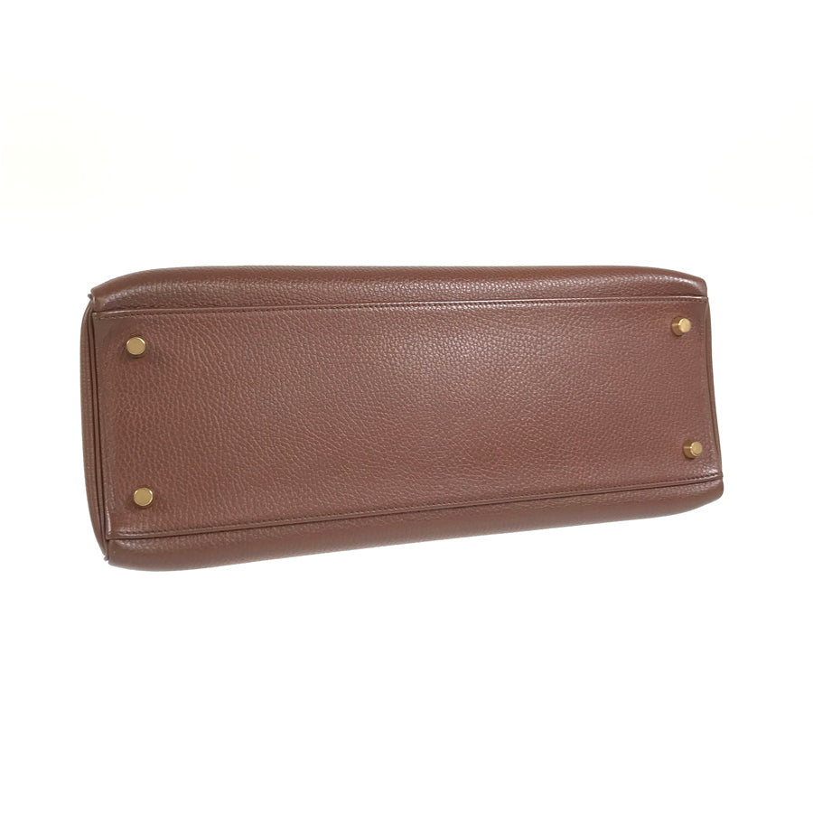 HERMES □A carved seal made in 1997 2WAY Shoulder Bag Gold Hardware Handbag