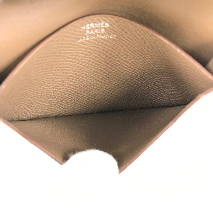 HERMES Bearn Mini Y engraved 2020 Silver Hardware wallet