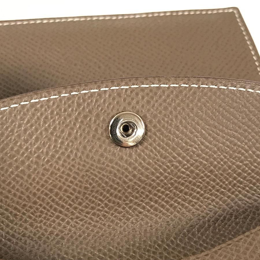 HERMES Bearn Mini Y engraved 2020 Silver Hardware wallet