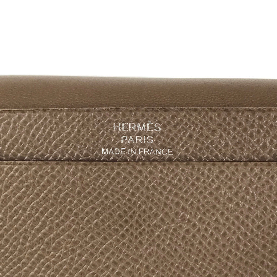 HERMES Bearn Mini Y engraved 2020 Silver Hardware wallet