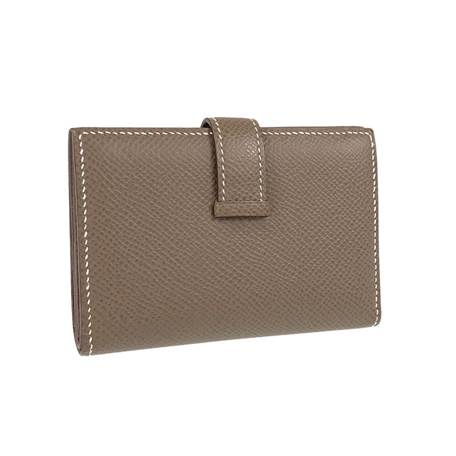 HERMES Bearn Mini Y engraved 2020 Silver Hardware wallet