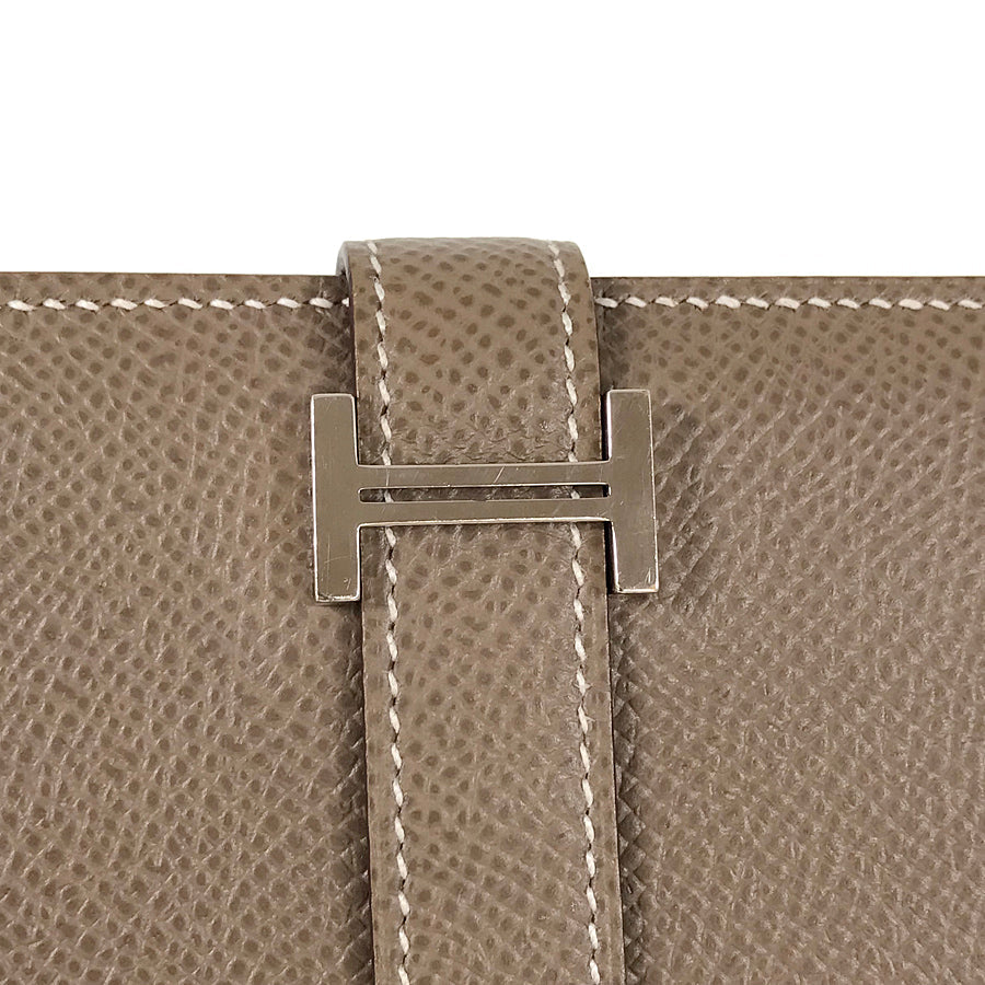 HERMES Bearn Mini Y engraved 2020 Silver Hardware wallet