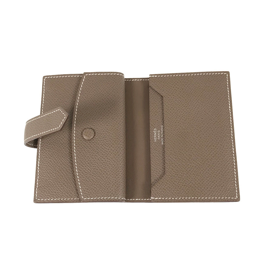 HERMES Bearn Mini Y engraved 2020 Silver Hardware wallet