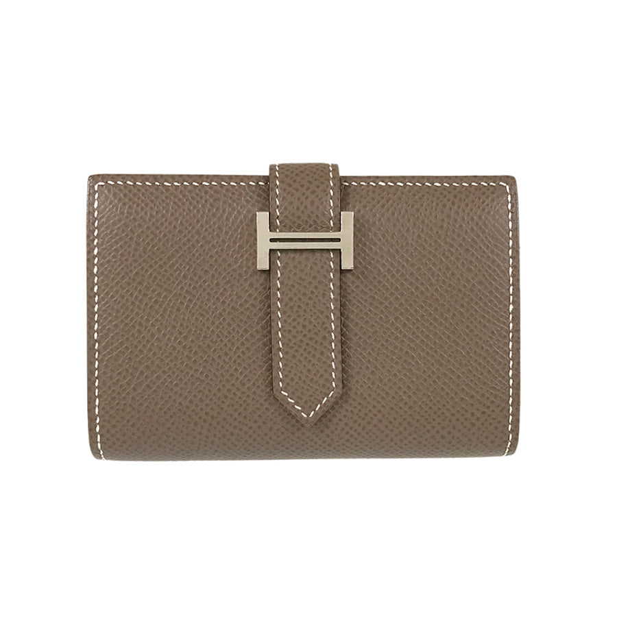 HERMES Bearn Mini Y engraved 2020 Silver Hardware wallet