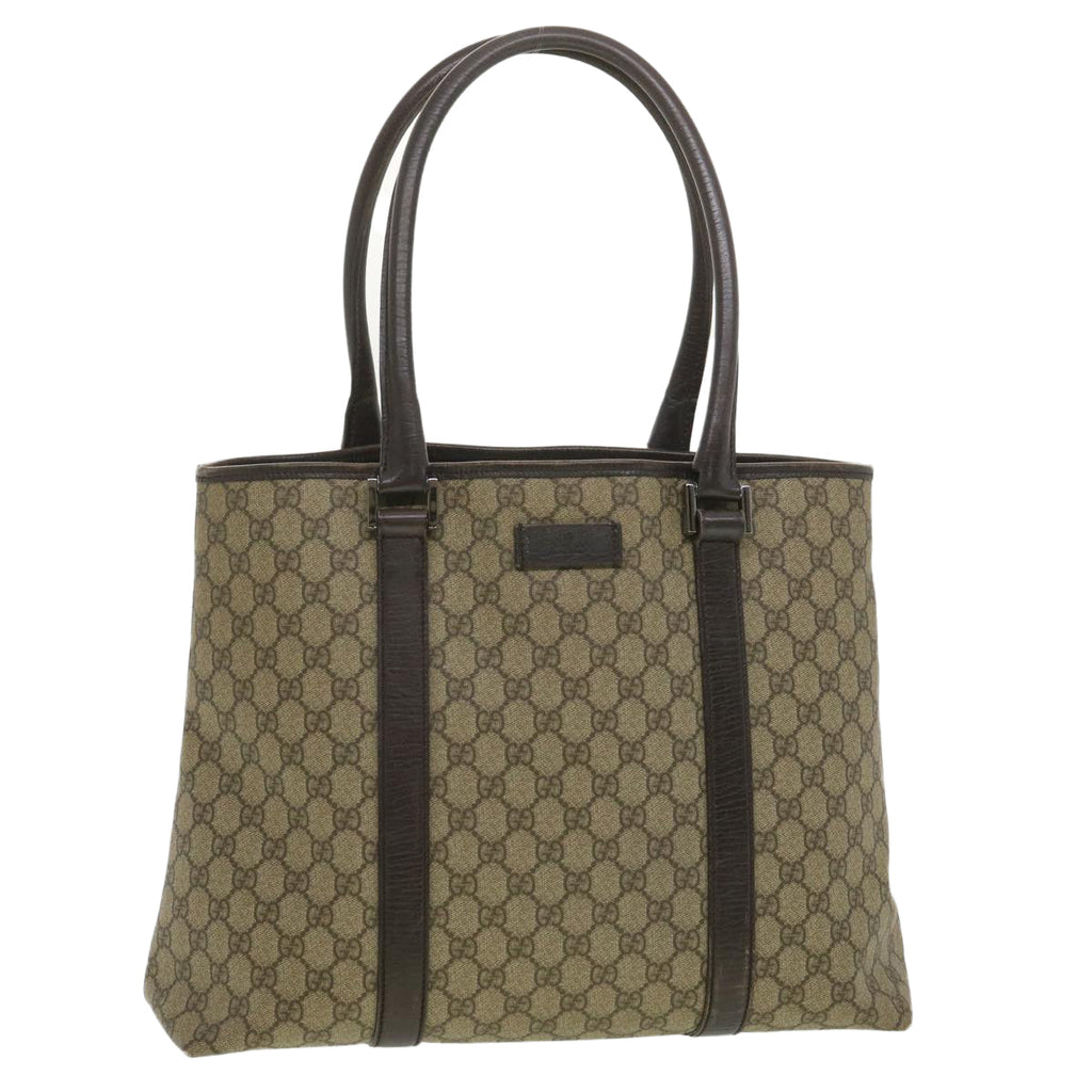 GUCCI GG Canvas Shoulder Bag PVC Leather Beige 114288  ro896