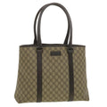 GUCCI GG Canvas Shoulder Bag PVC Leather Beige 114288  ro896