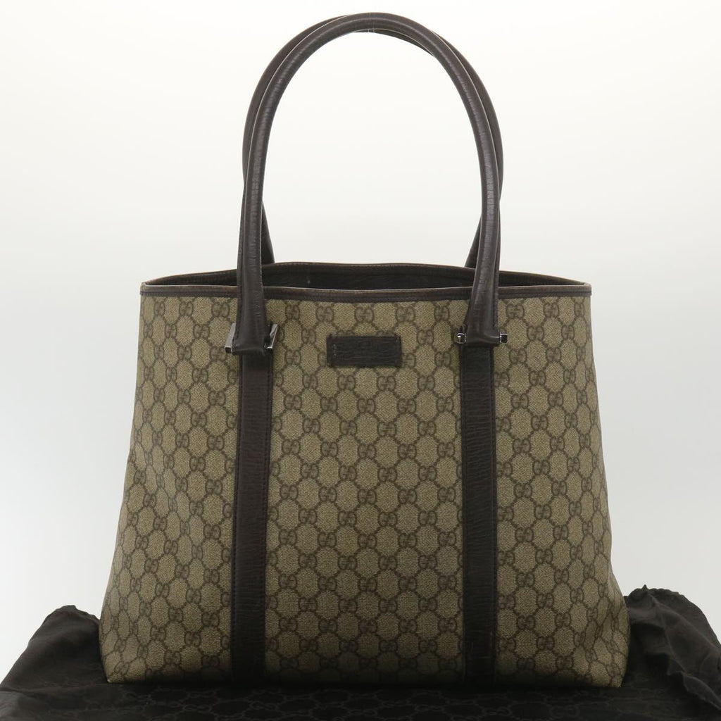GUCCI GG Canvas Shoulder Bag PVC Leather Beige 114288  ro896