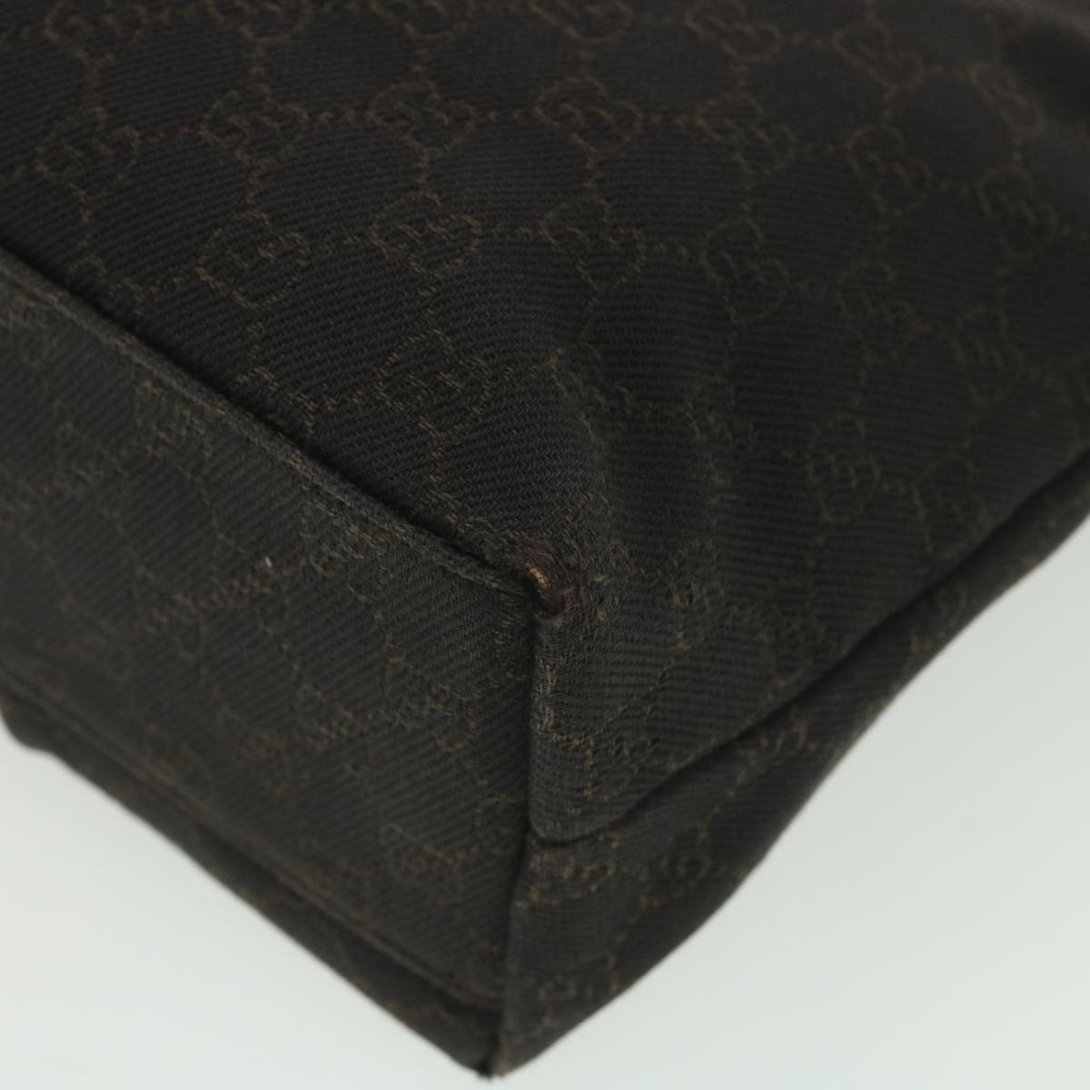 GUCCI GG Canvas Hand Bag Dark Brown 105650  ro900