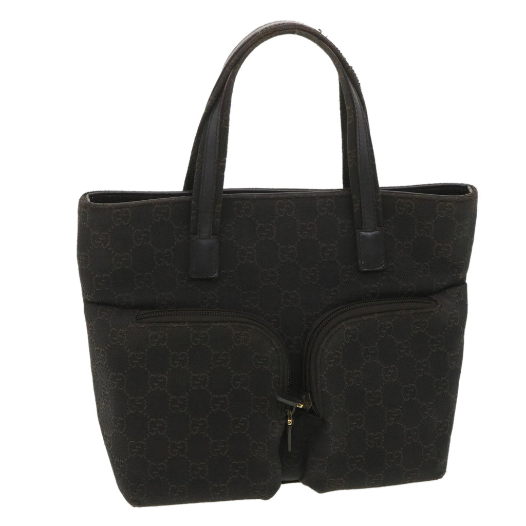 GUCCI GG Canvas Hand Bag Dark Brown 105650  ro900