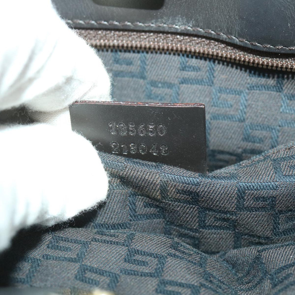 GUCCI GG Canvas Hand Bag Dark Brown 105650  ro900