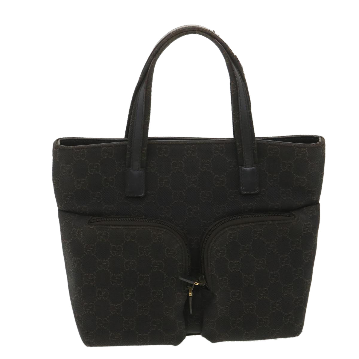 GUCCI GG Canvas Hand Bag Dark Brown 105650  ro900