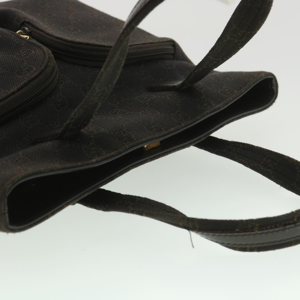 GUCCI GG Canvas Hand Bag Dark Brown 105650  ro900