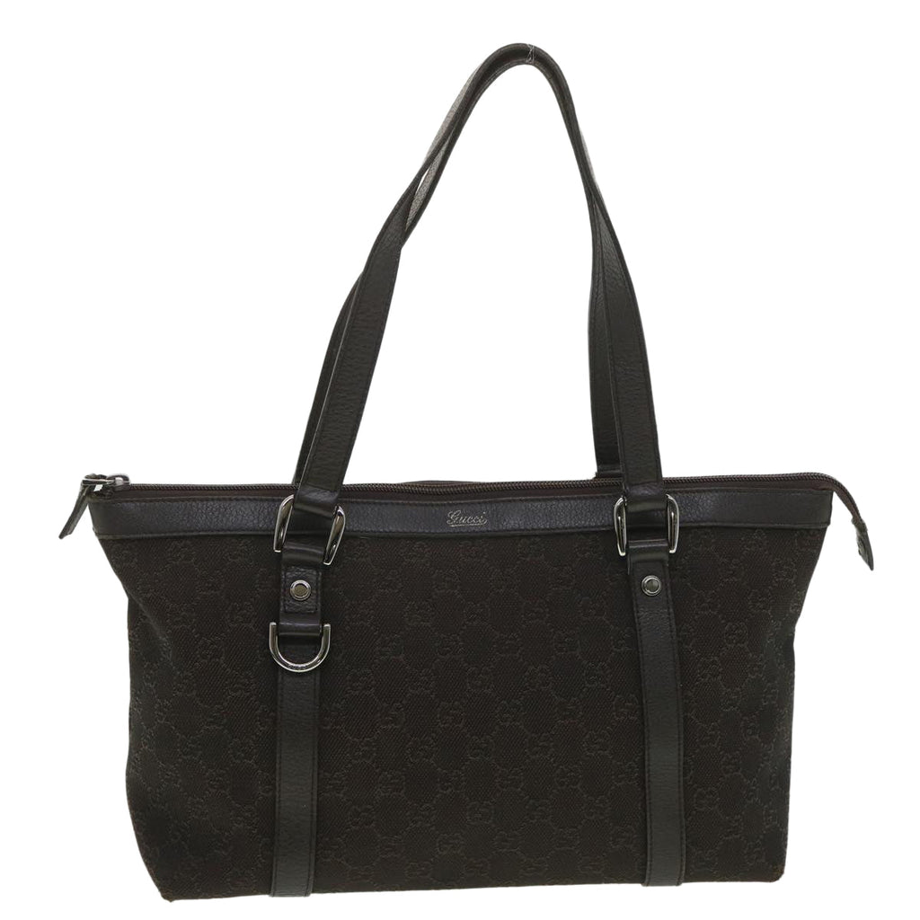 GUCCI GG Canvas Tote Bag Dark Brown 268640  ro914