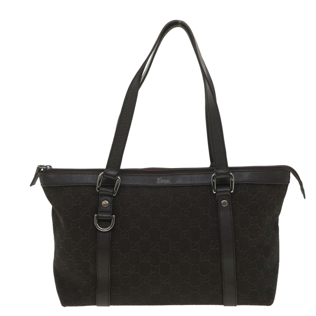 GUCCI GG Canvas Tote Bag Dark Brown 268640  ro914