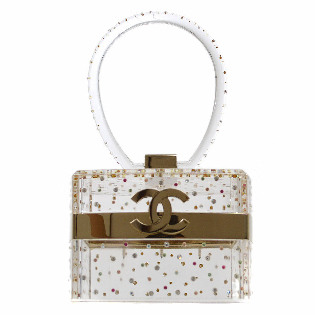 CHANEL 2004 Fall CC rhinestone-embellished vanity mini bag