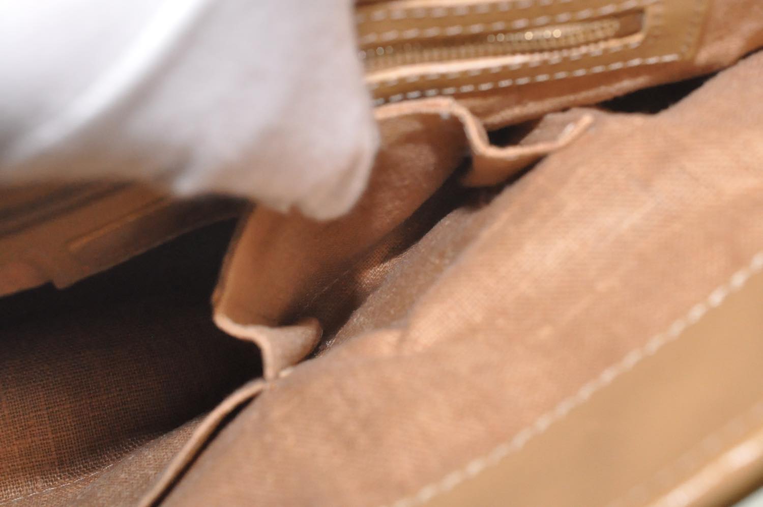 FENDI Zucca Canvas Hand Bag Beige Black  am2612s