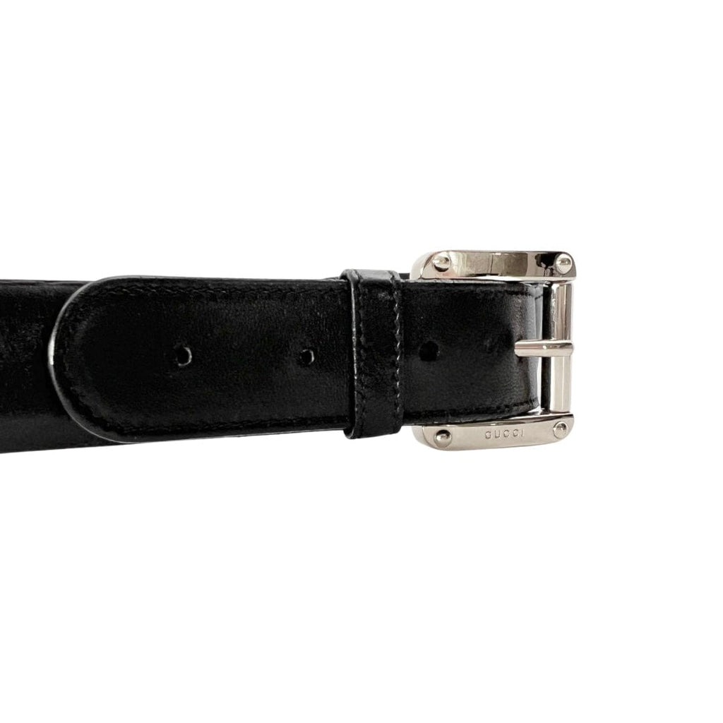 Gucci Wide Leather GG Logo Belt - Size Large