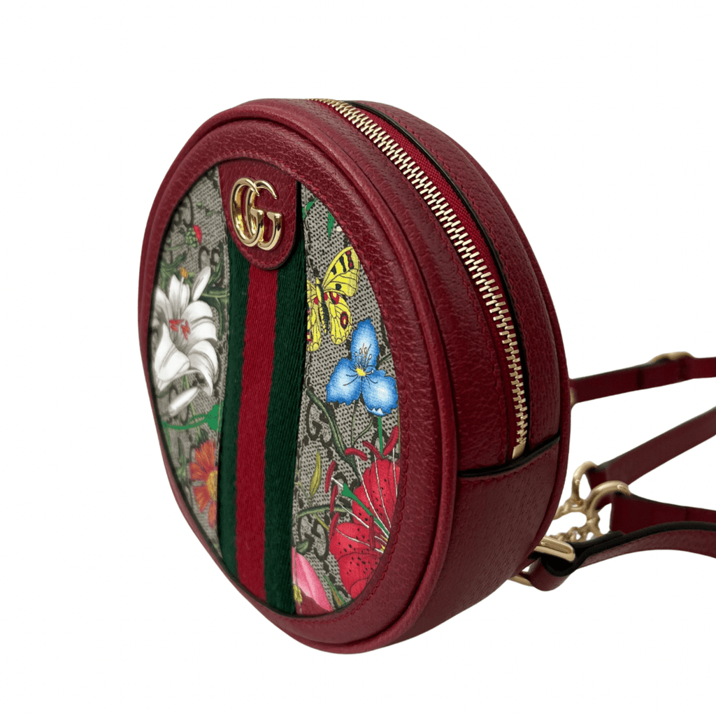 Gucci GG Supreme Flora Mini Ophidia Backpack Red