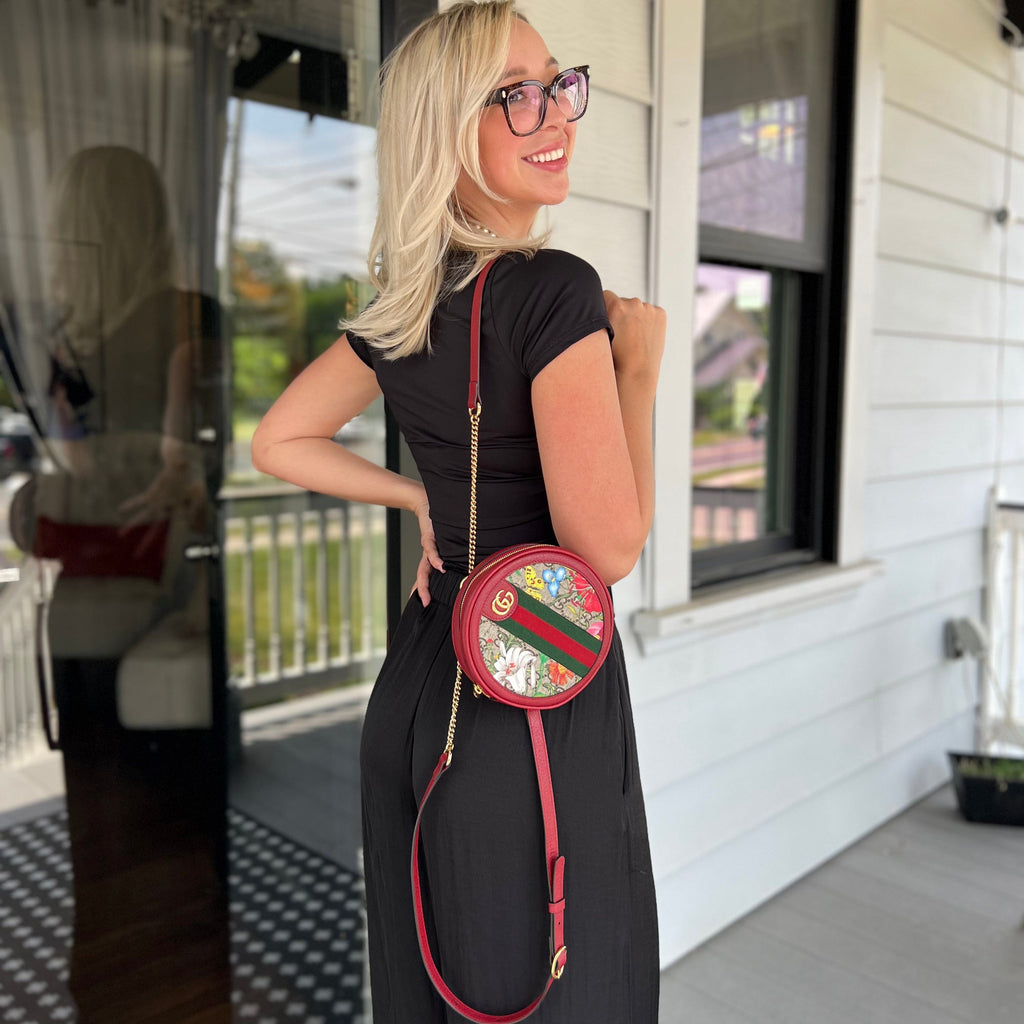 Gucci GG Supreme Flora Mini Ophidia Backpack Red