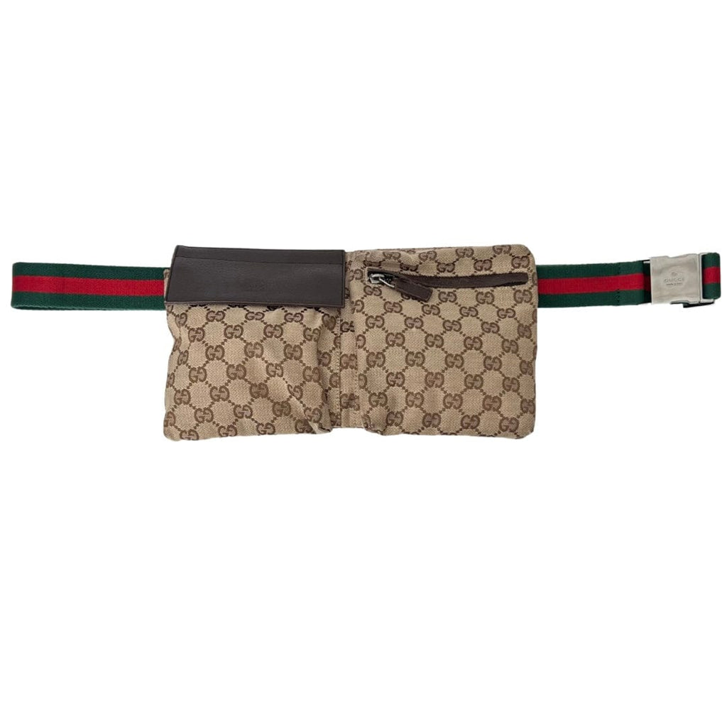 Gucci GG Canvas Double Pocket Belt Bag