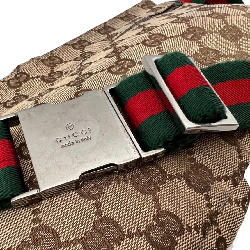 Gucci GG Canvas Double Pocket Belt Bag
