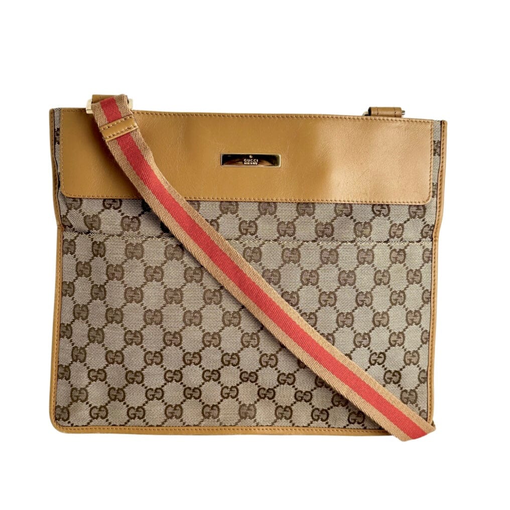 Gucci GG Canvas Flat Web Messenger