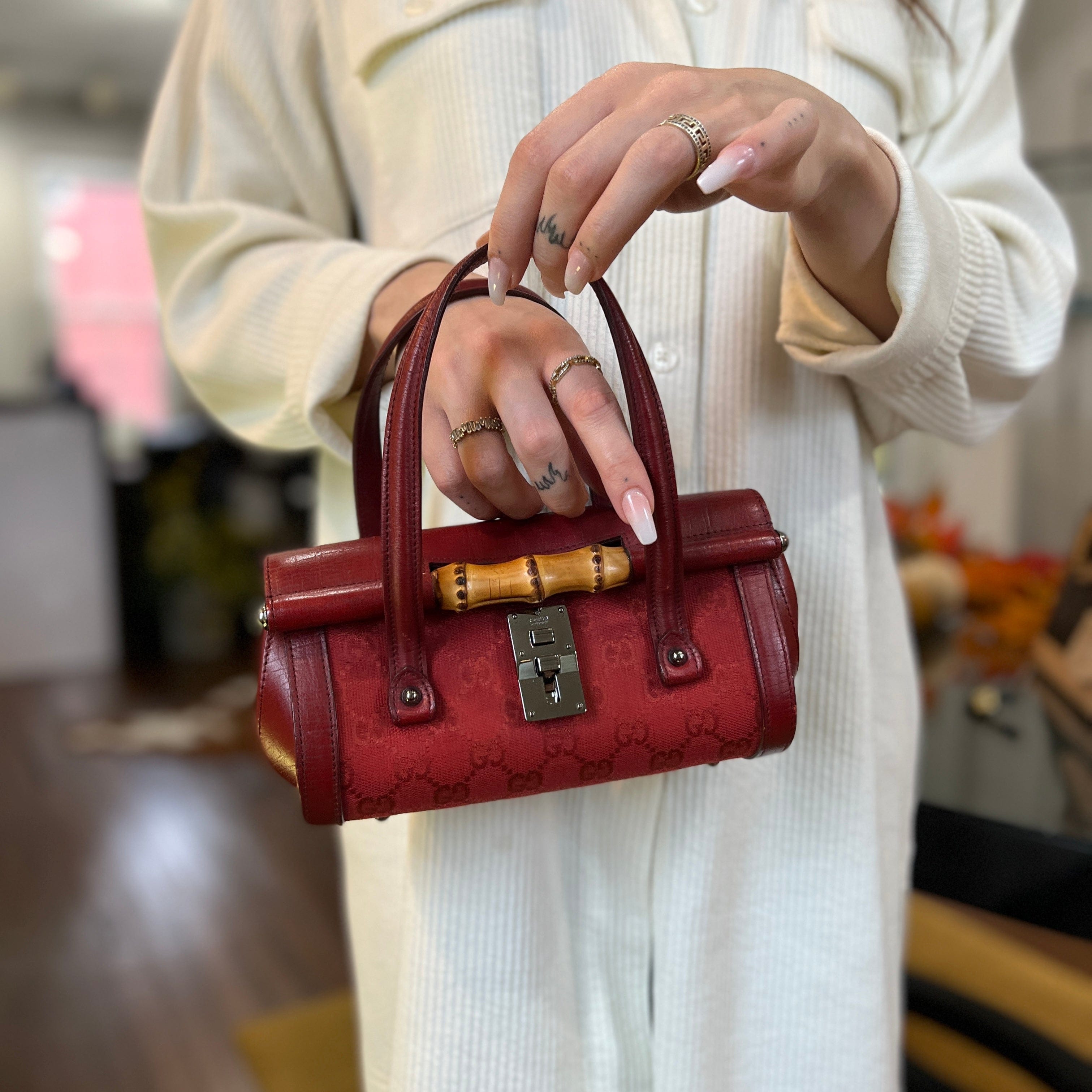 Gucci GG Canvas Small Bullet Bag