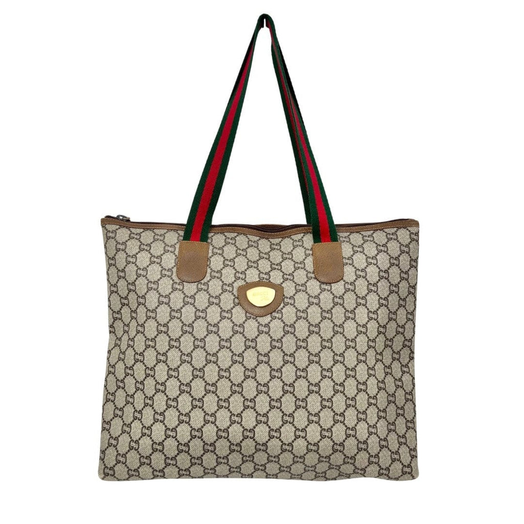 Gucci GG Plus Top Zip Web Tote