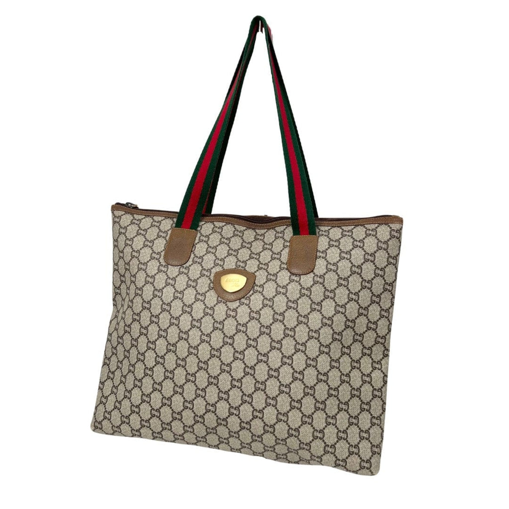Gucci GG Plus Top Zip Web Tote