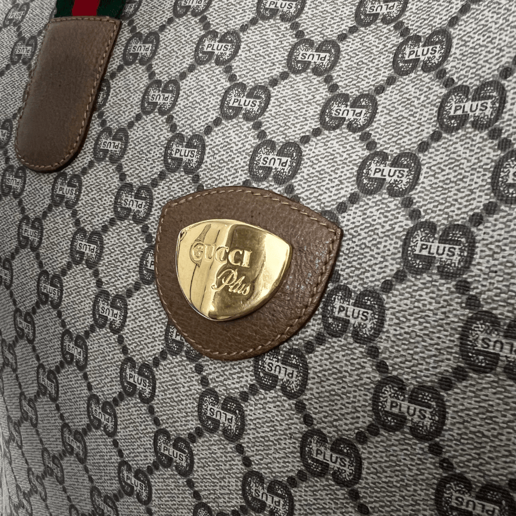 Gucci GG Plus Top Zip Web Tote