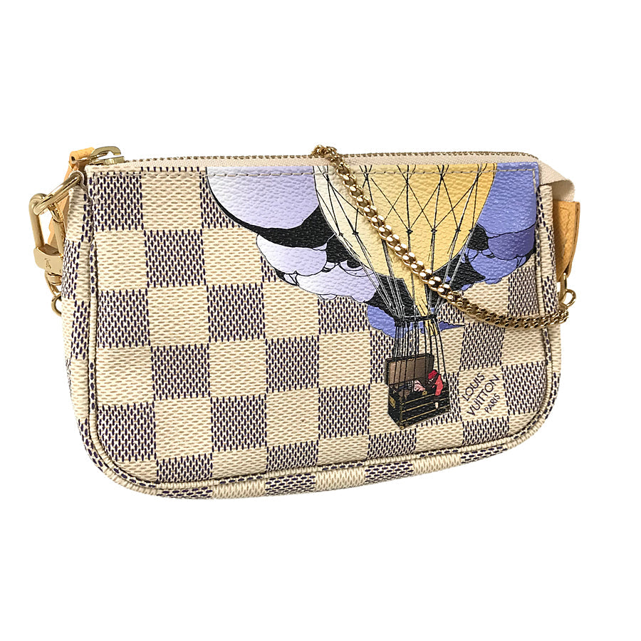 LOUIS VUITTON Damier Azur Mini Pochette Accessoires N63005 Pouch